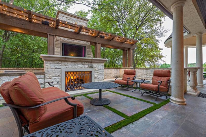 Pergolas with barbecue, stove or barbecue - photo