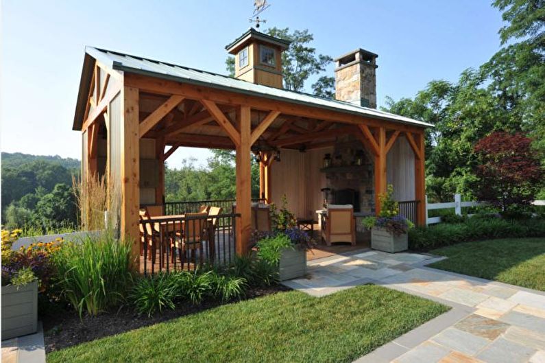 Pergolas with barbecue, stove or barbecue - photo