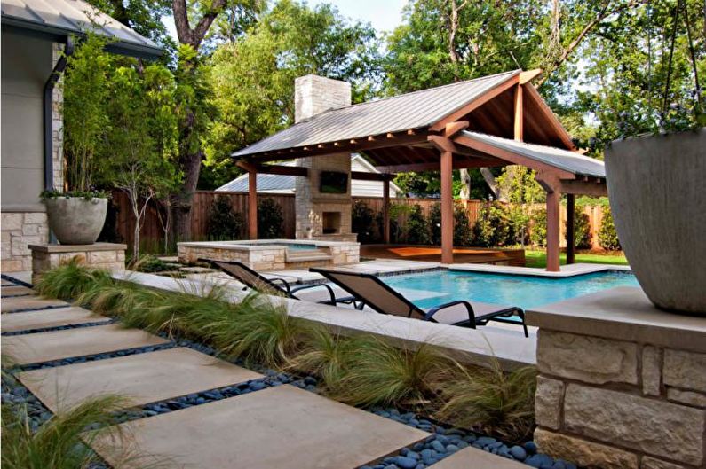 Pergolas with barbecue, stove or barbecue - photo