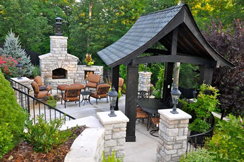 Pergolas with barbecue, stove or barbecue - photo