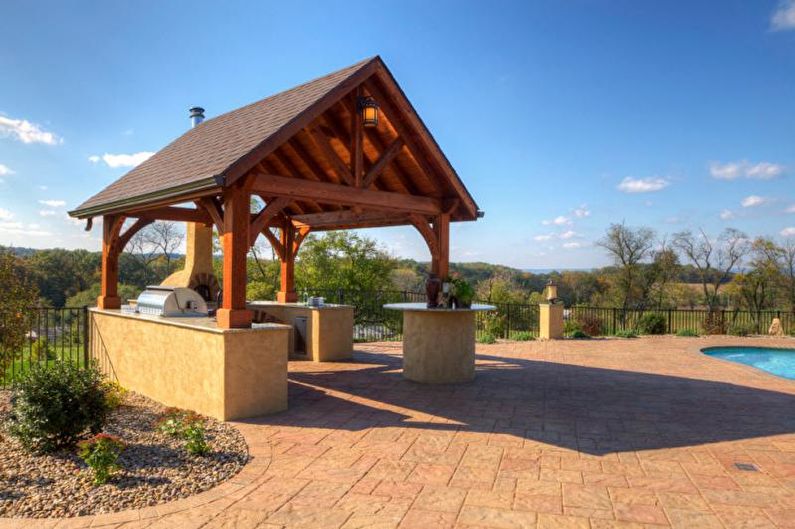 Pergolas with barbecue, stove or barbecue - photo