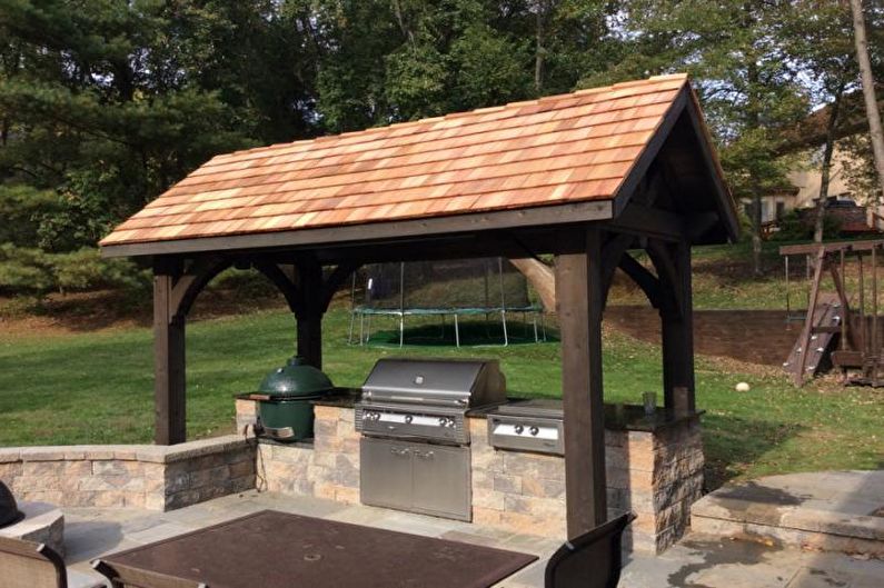Pergolas with barbecue, stove or barbecue - photo