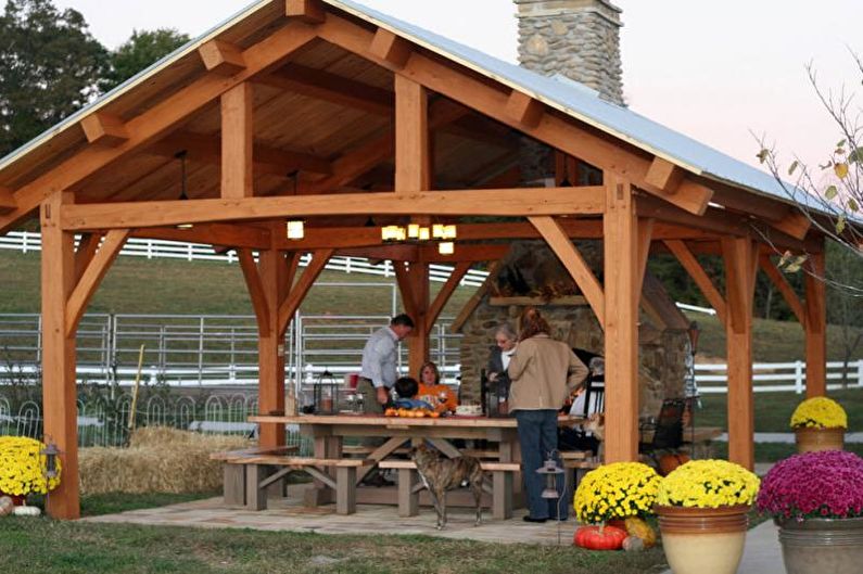 Pergolas with barbecue, stove or barbecue - photo