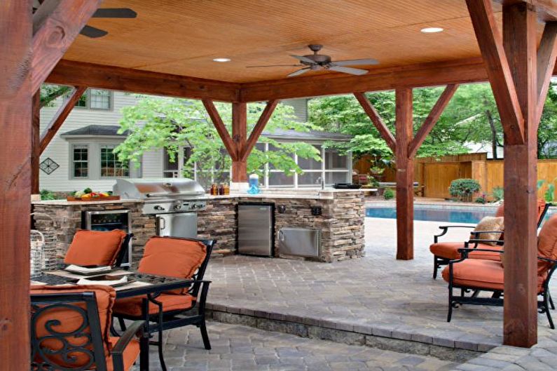 Pergolas with barbecue, stove or barbecue - photo