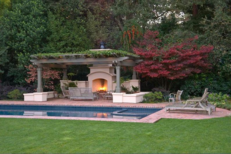 Pergolas with barbecue, stove or barbecue - photo