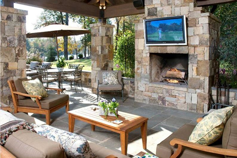 Pergolas with barbecue, stove or barbecue - photo