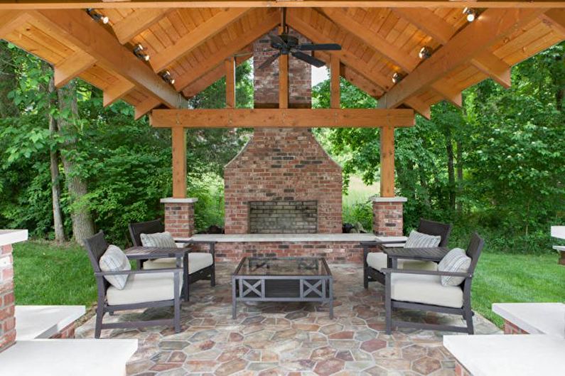 Pergolas with barbecue, stove or barbecue - photo