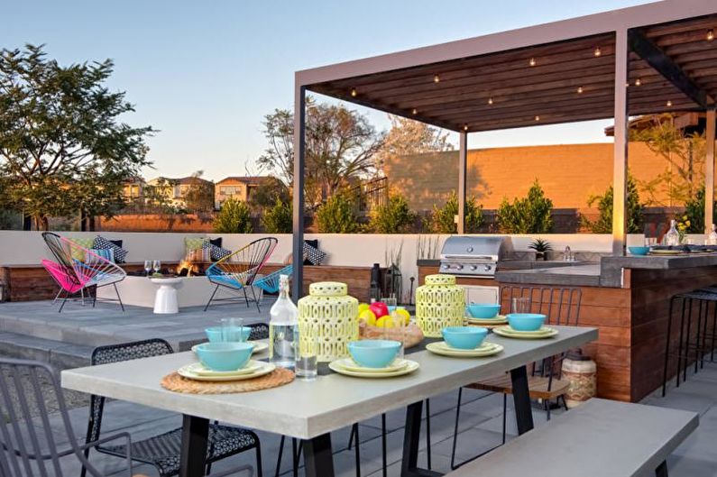 Pergolas with barbecue, stove or barbecue - photo