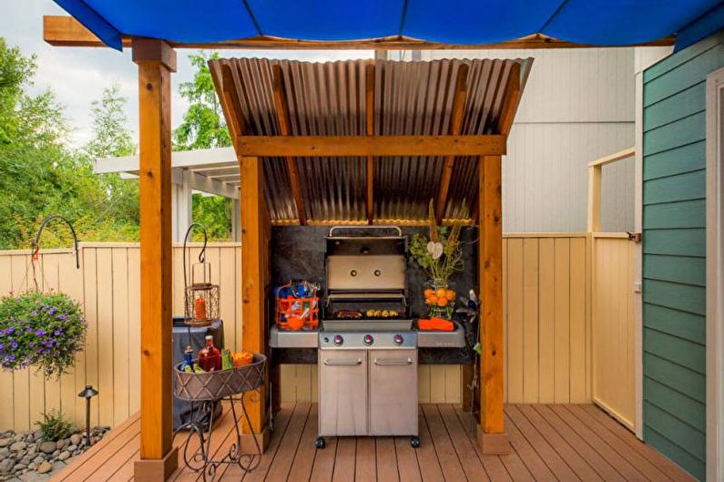 Pergolas with barbecue, stove or barbecue - photo