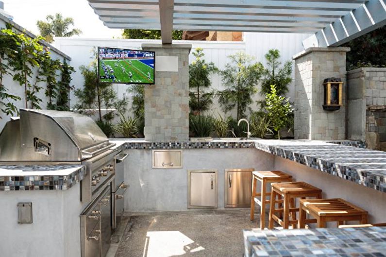 Pergolas with barbecue, stove or barbecue - photo