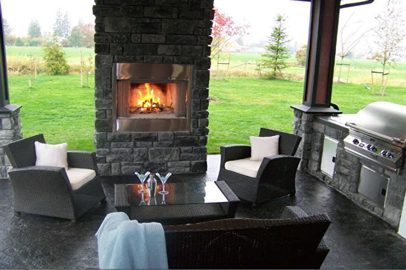 Pergolas with barbecue, stove or barbecue - photo
