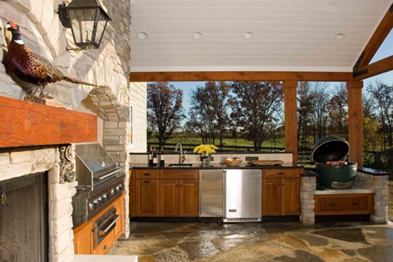 Pergolas with barbecue, stove or barbecue - photo