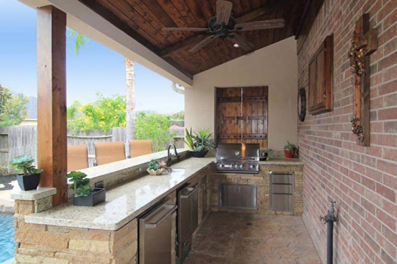Pergolas with barbecue, stove or barbecue - photo