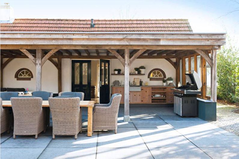 Pergolas with barbecue, stove or barbecue - photo