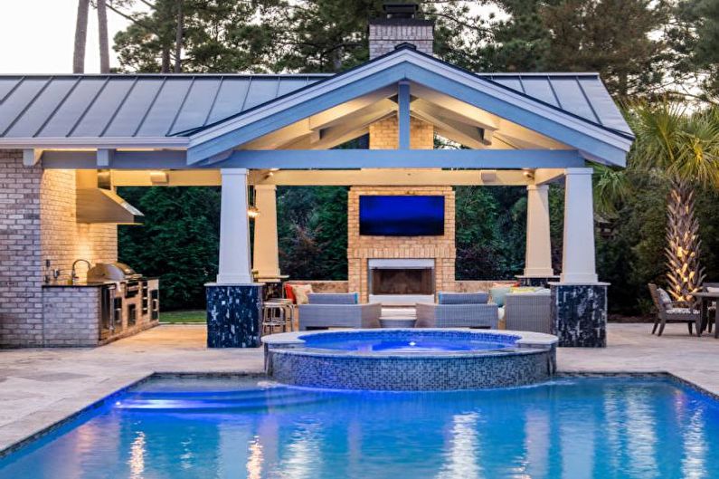 Pergolas with barbecue, stove or barbecue - photo