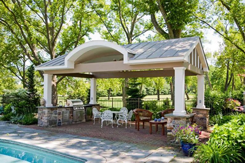 Pergolas with barbecue, stove or barbecue - photo