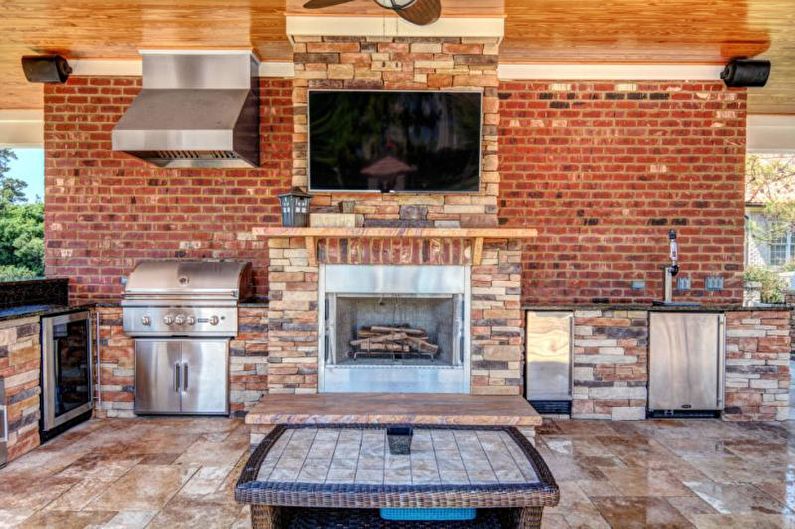 Pergolas with barbecue, stove or barbecue - photo