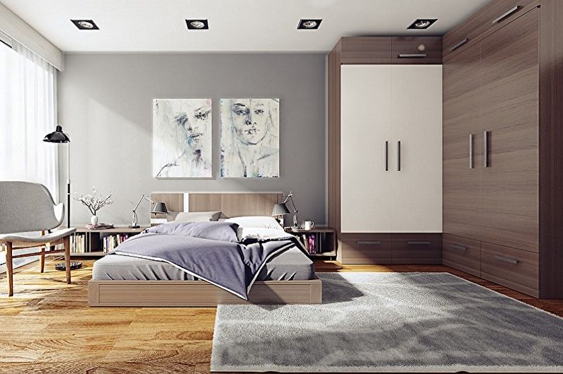 Wardrobe in bedroom interior