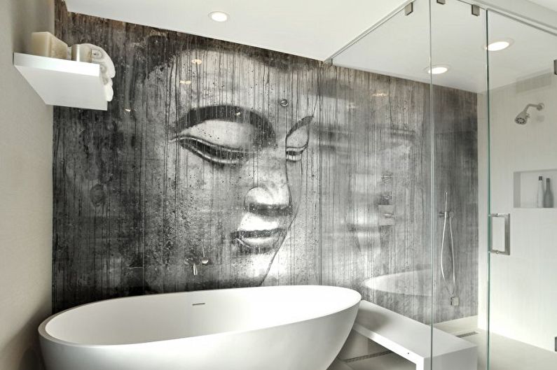 Plastic panels for the bathroom with a pattern