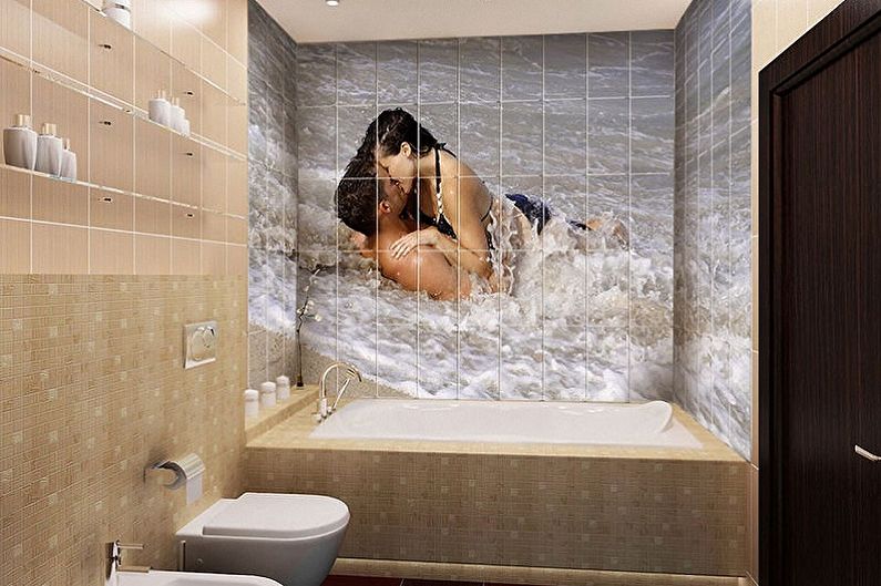 Plastic panels for the bathroom - photo