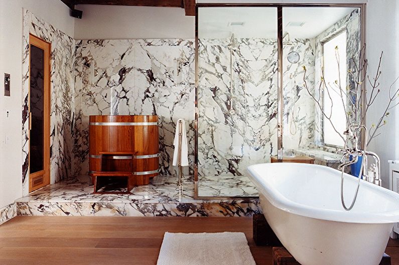 Plastic panels for the bathroom - photo
