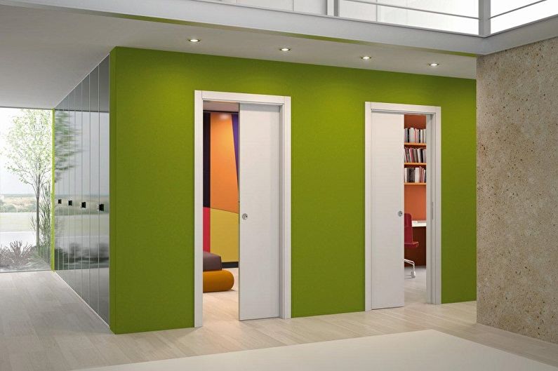 Types of interior sliding doors by type of movement - Cassette
