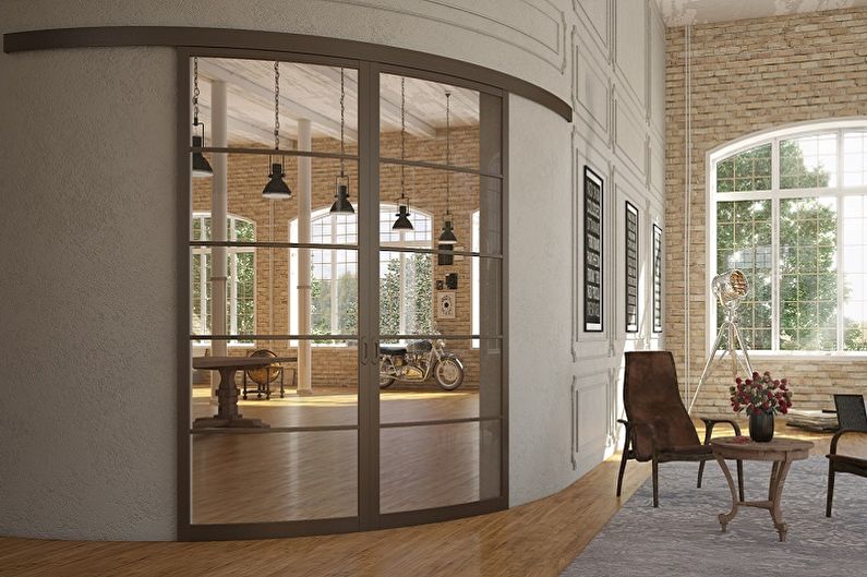 Types of interior sliding doors by type of movement - Radius