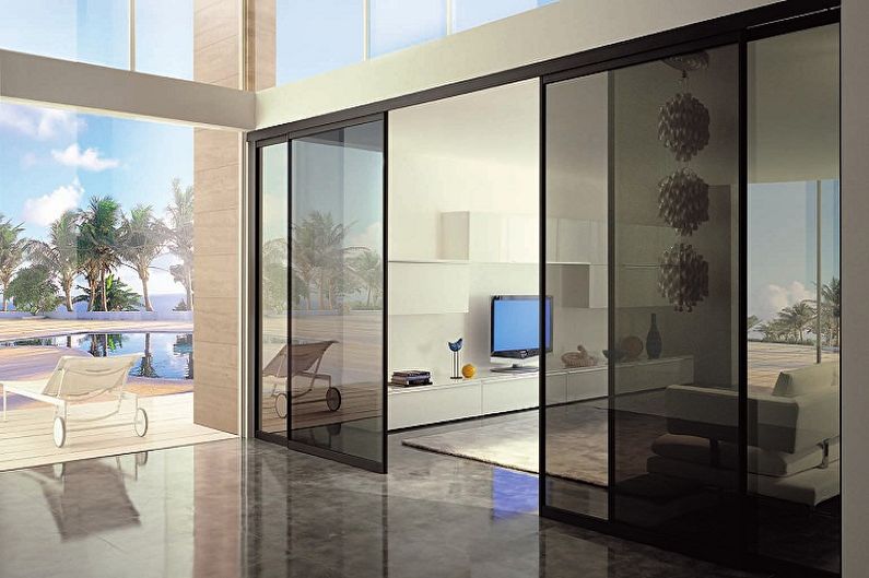 Types of material for interior sliding doors - Glass
