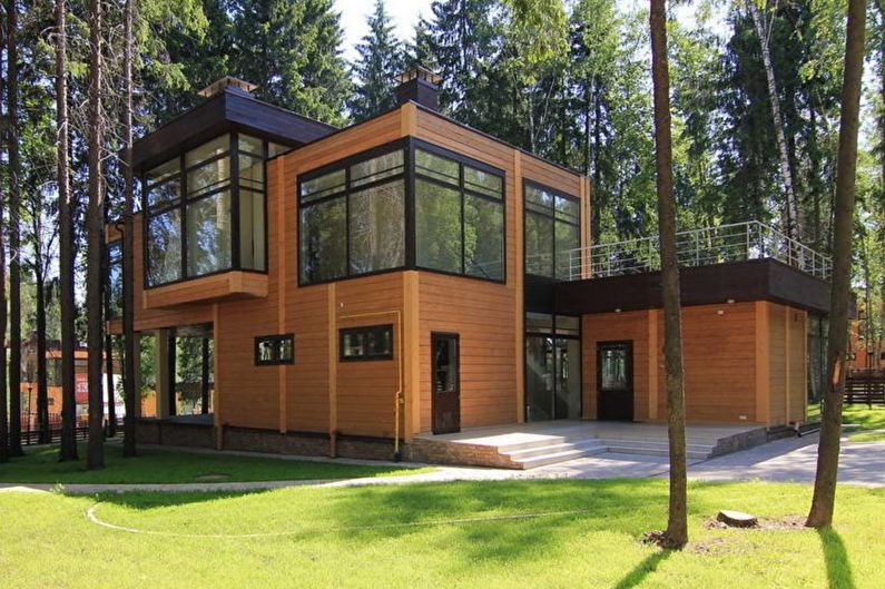 Modern flat roof beam houses