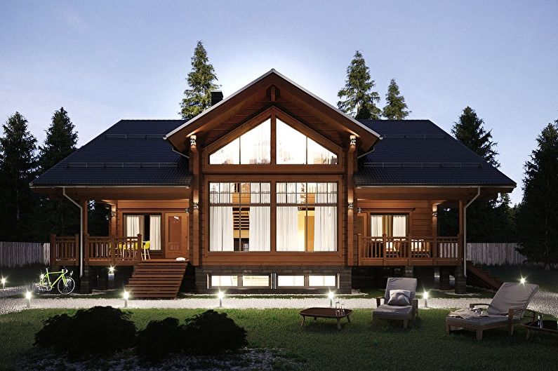 The house from a bar with panoramic windows