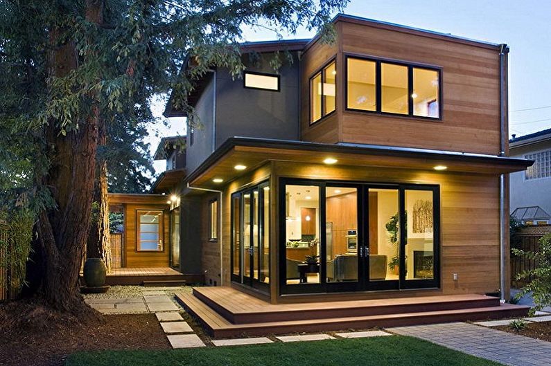 The house from a bar with panoramic windows