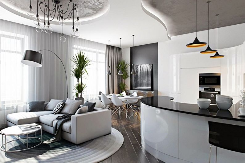 60+ ideas for planning a one-room apartment (photo)