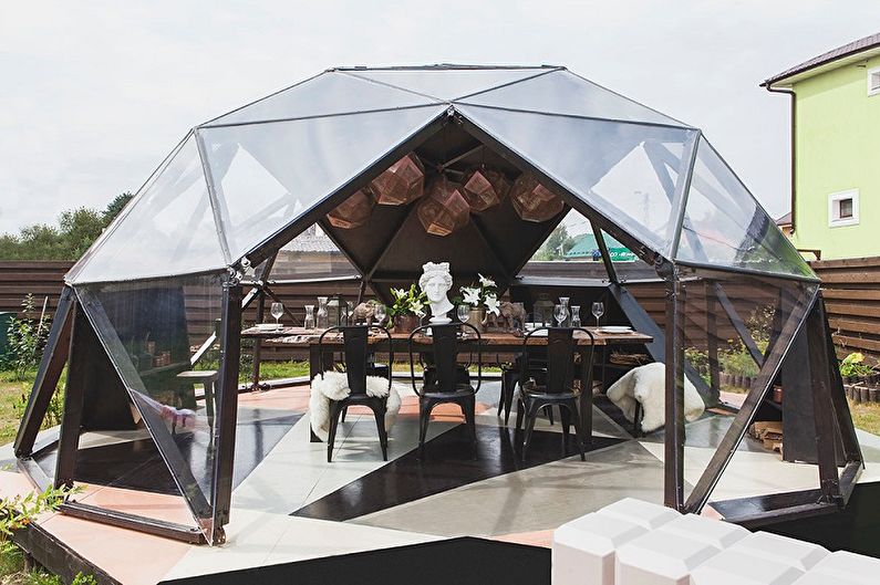 Polycarbonate pavilions: 80 photos and ideas