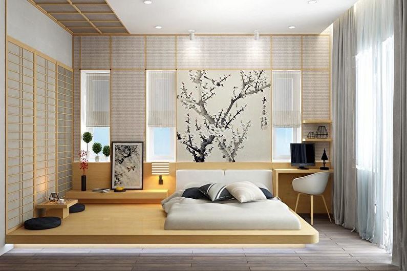 Japanese-style bedroom: 90 design photos