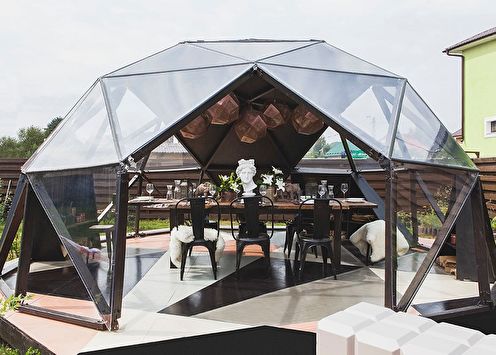 Polycarbonate pavilions: 80 photos and ideas