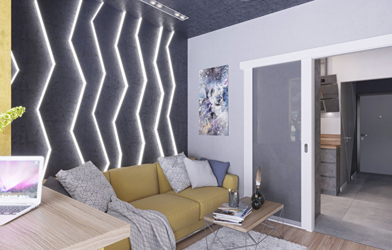 Ang panloob ng isang apartment sa studio ay 28 sq.m. - larawan 1