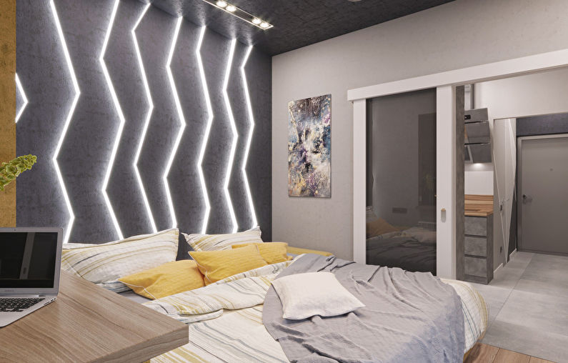 Ang panloob ng isang apartment sa studio ay 28 sq.m. - larawan 2