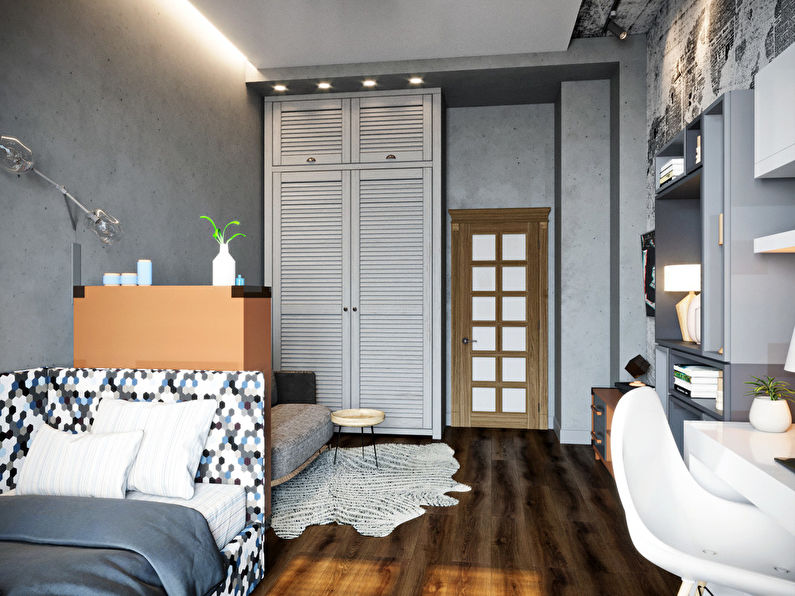 Bedroom for a student-student in the loft style - photo 2