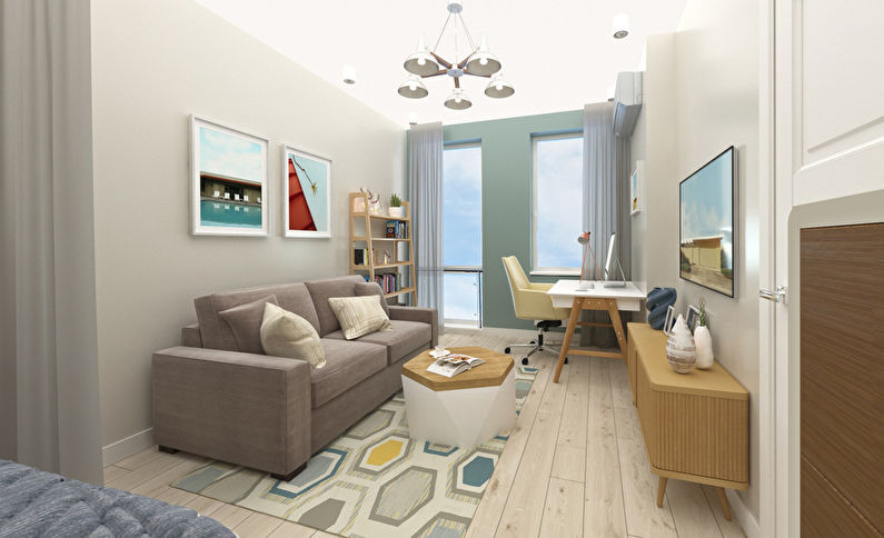 Design project of a small apartment, 40 m2