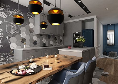 Apartment for a young guy, 55 sq.m.