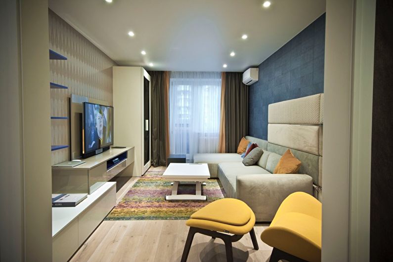 Stretch ceiling for a small living room