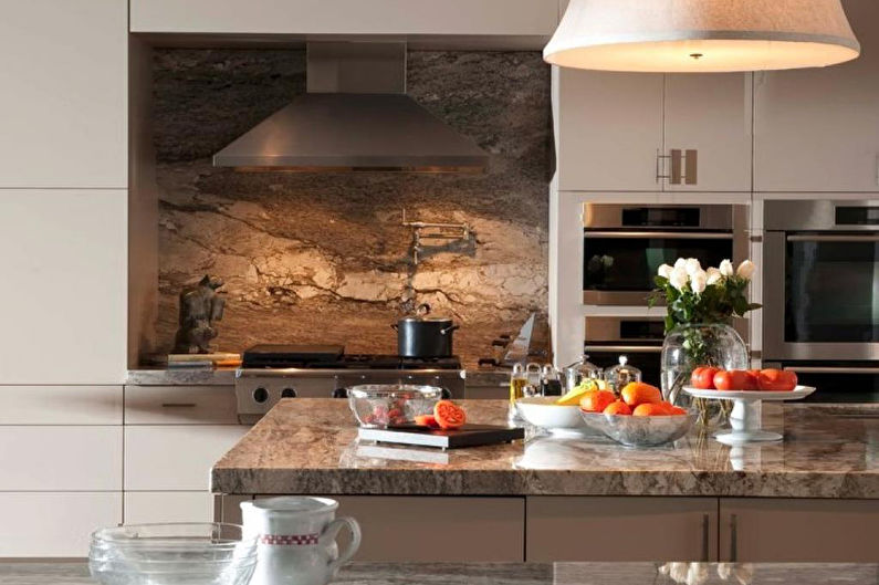 Kitchen apron made of stone - photo