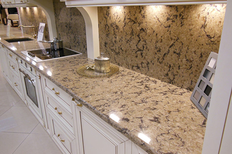 Kitchen apron made of stone - photo