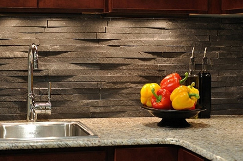 Kitchen apron made of stone - photo