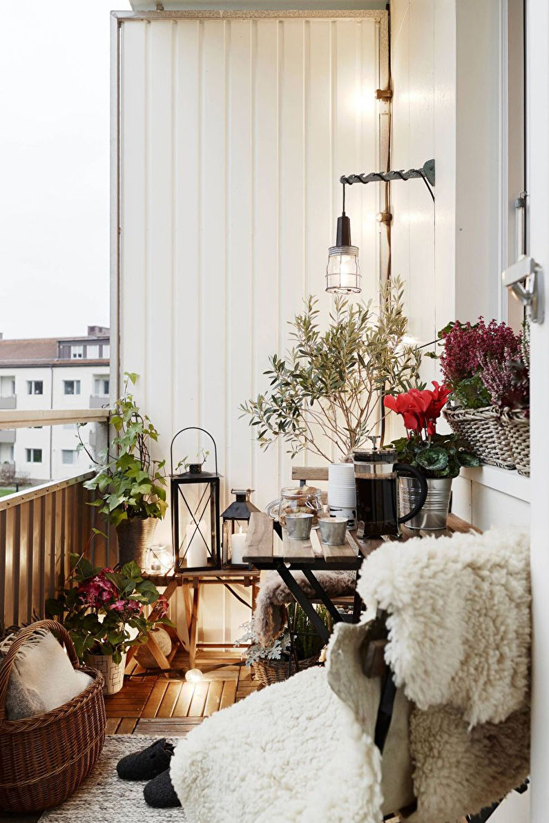 Arrangement of a recreation area on the balcony - Interior Design