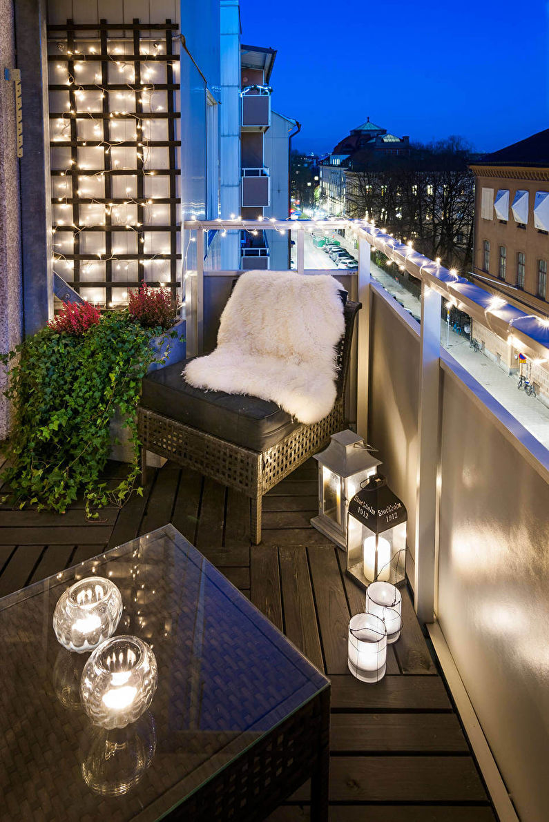 Arrangement of a recreation area on the balcony - Interior Design