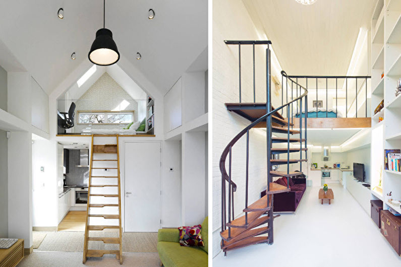Zoning of the bedroom-living room - Podiums and second levels