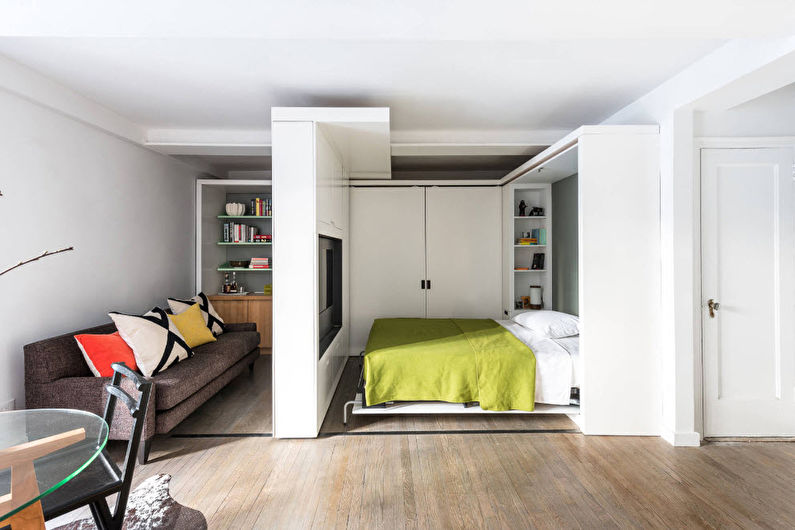 Zoning of the bedroom-living room - Furniture