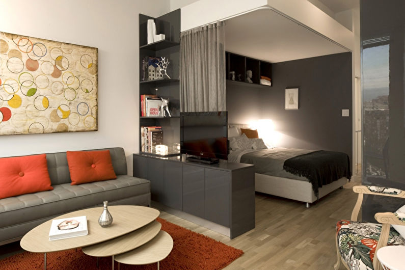 Bedroom-living room in a modern style - Interior Design