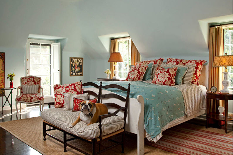 Design of a bedroom-living room - Decor and lighting